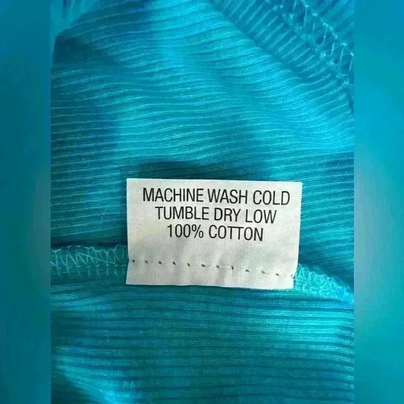 Blue 100% Cotton Tank Top with Palm Tree Rhinestone Design Naples - Size S - Picture 7 of 9